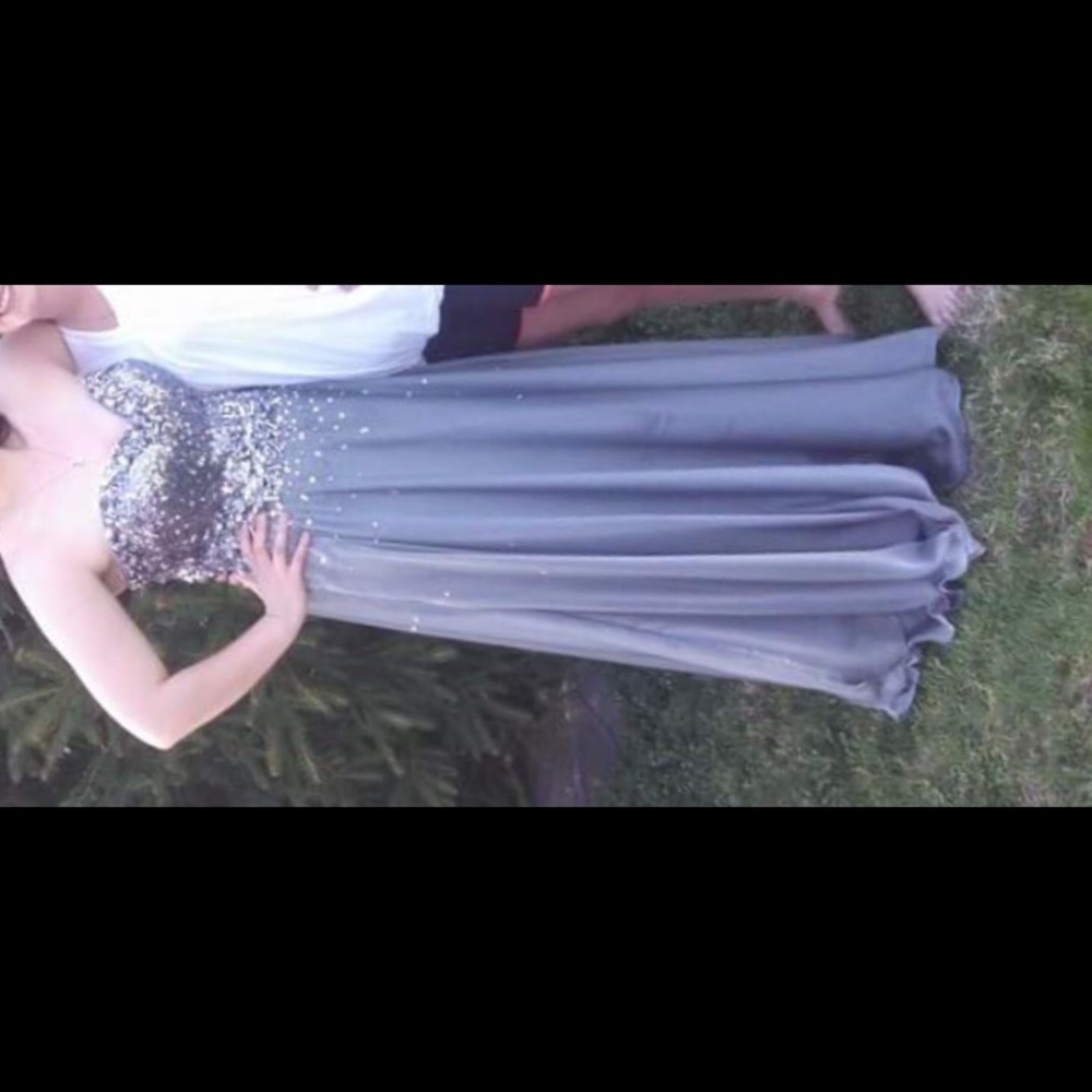 Silver prom dress